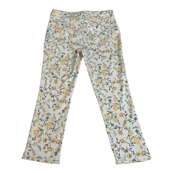 NYDJ Jeans Women's Size 10 Floral Sheri Slim Lift x Tuck Ankle Straight Beach - Picture 3 of 13